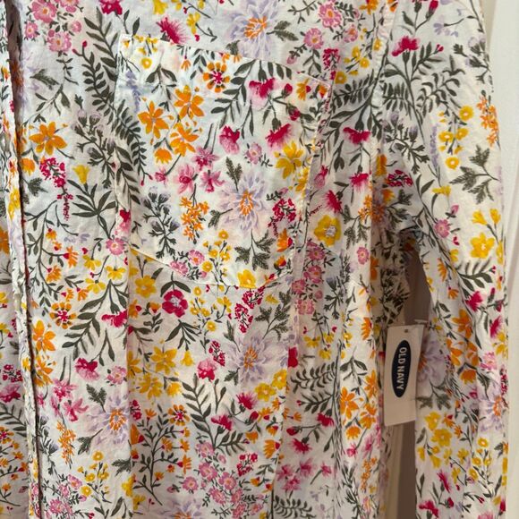 Old Navy The Classic Shirt Floral Button Down Shirt Size XXL - Picture 3 of 6